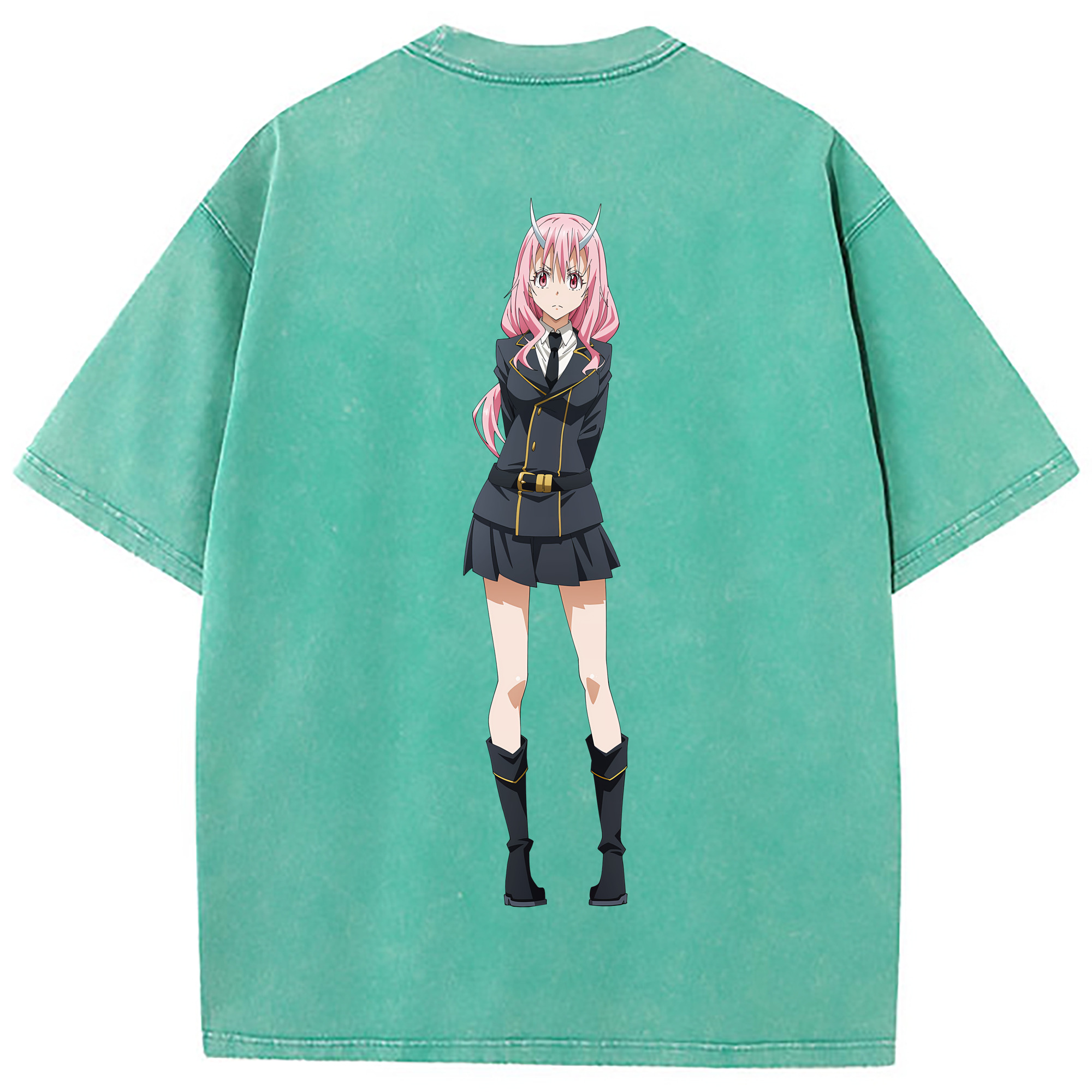 （画像用） 転スラ Regarding Reincarnated to Slime 綿100% ヴィンテージ風 半袖Tシャツ（背面プリント）
